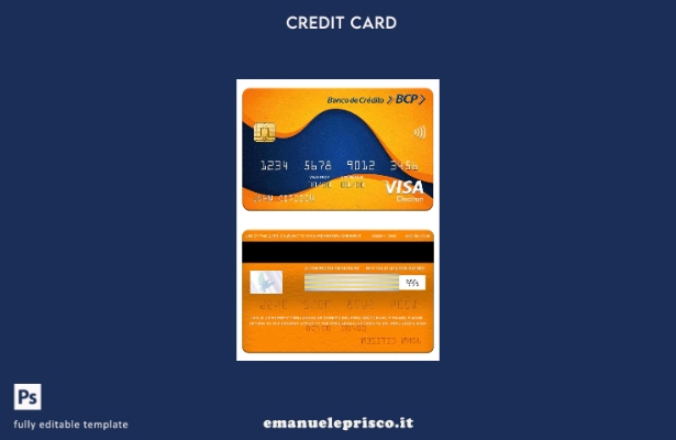 modello di carta elettronica per visto bancario Perù Banco de Credito del Perù (